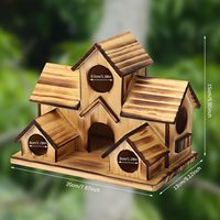 Maison d'oiseau en bois à 6 trous Nichoir en bois suspendu extérieur pour jardin extérieur Nid d'oiseau Cage à oiseaux