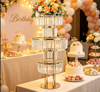 Support à fleurs moderne en acrylique de luxe à 5 niveaux, 110 cm de haut, pour mariage, fête, événement, décoration sur pied