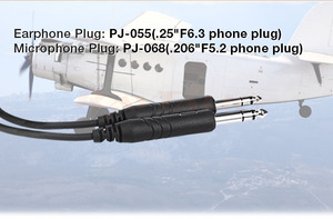 Casque de pilote d'aviation professionnel réduction active du bruit GA double prises - Product Image 6