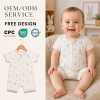 Combinaison pour nouveau-né de Pâques, combinaison pour bébé en bambou doux, pyjama antibactérien pour bébé, OEM