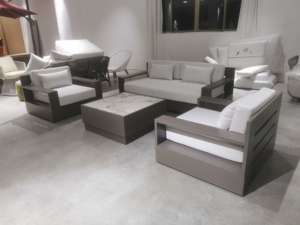 Confortable loisirs teck L forme modulaire sectionnel <span class=keywords><strong>salon</strong></span> grand coin 3 places canapé <span class=keywords><strong>jardin</strong></span> patio canapé ensemble mobilier d'extérieur - Product Image 3