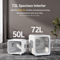 Station de séchage pour animaux de compagnie, grande capacité 72L, flux d'air 3D, séchage rapide en 30 min, contrôle numérique intelligent, pour chiens et autres animaux