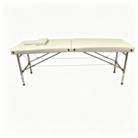 Table de massage pliable en mousse haute densité à 2 sections avec pieds en acier inoxydable