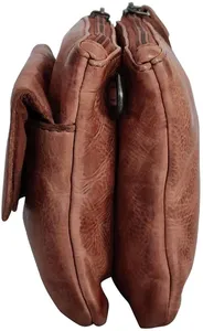 Leather Sling Bag <b>Wristlet</b> Clutch for Women, Cognac Stylish & Spacious Travel the perfect blend of elegance, durability - Product Image 4