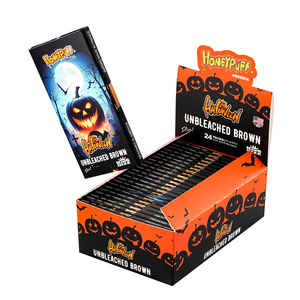 110mm King Size Unbleached Brown <b>Rolling</b> Papers with Filter Tips – Halloween Pumpkin Design, Honeypuff smoking accessories - Product Image 2