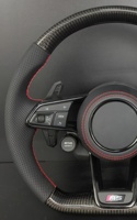 Volant en cuir et fibre de carbone style RS avec bouton de démarrage/arrêt et sélecteur de mode de conduite pour Audi A3/A4/A5/A6/A7/Q3/Q5/Q7/S/R Series