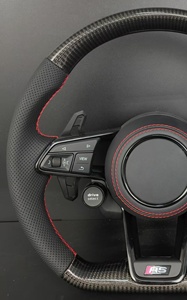 พวงมาลัยรถยนต์สไตล์อาร์เอสคาร์บอนไฟเบอร์พร้อมปุ่มสตาร์ทสตาร์ตแอนด์ไดร์ฟเลือกได้สำหรับรถ <span class=keywords><strong>Audi</strong></span> A3 A4 A5 A6 A7 Q3 Q5 Q7 s/rsseries - Product Image 5