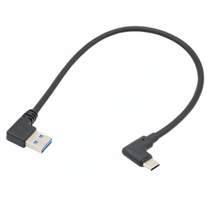 Usb 3.0 To Type C Data Cable Double Angle Right Angle For Computer Mobile Phone <b>Hard</b> <b>Drive</b> 0.25 0.5 1 Meter Black - Product Image 2