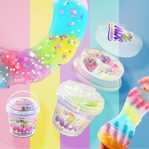 CHENXI Kids Educational Toy Unicorn Beads Accessories DIY Slime <b>Kit</b> Rainbow <b>Crystal</b> Mud Putty Slime - Product Image 1