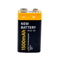 Batería de iones de litio de alta calidad de 9V y 1500mAh, recargable, para teléfonos móviles y computadoras.