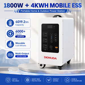 สถานีพลังงานแสงอาทิตย์ 1800W 4KWh สำหรับสำรองไฟบ้านในกรณีฉุกเฉิน แบตเตอรี่ LiFePO4 พร้อมช่องจ่ายไฟ AC DC USB Type C DEMUDA - Product Image 1