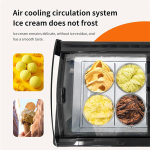 Refrigerador <span class=keywords><strong>Pequeño</strong></span> para Helados en Venta, Vitrina para Gelato, Mostrador con Puerta de Vidrio, Mini <span class=keywords><strong>Congelador</strong></span> Exhibidor de Helados - Product Image 3