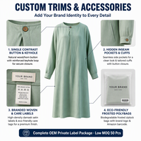 Robe longue minimaliste personnalisée pour femmes avec poches discrètes et poignets boutonnés – Fournisseur de vêtements en gros