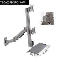 Meisonic T9-GA02KB-SPC Nouveau support de moniteur universel à bras rotatif, supporte 15 kg, hauteur réglable, moniteur 32 pouces, double écran, lourd