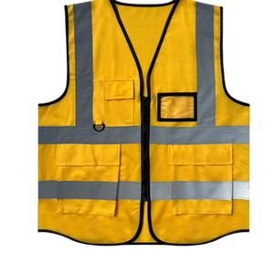 Factory Direct Customizable Safety Jacket Lightweight Polyester <b>Reflective</b> Multi-Pocket Work Vest Custom Logo for Industrial - Product Image 5