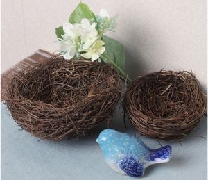 Kunstvogelnest Rotan Vogelvogelvogeleieren Miniatuur Paasdecoraties <span class=keywords><strong>Mini</strong></span>-Tuinaccessoire Woondecoratie - Product Image 3