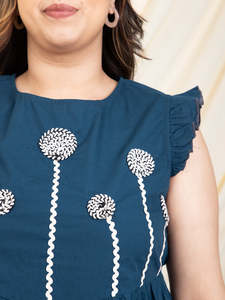 Solid Cotton Plus Size A-line <b>Dress</b> for Women Round Neck Short Sleeves Midi <b>Dress</b> Summer Western Party Casual Wear Stylish <b>Dress</b> - Product Image 4