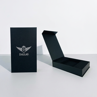 Boîte d'emballage noire recyclable de qualité supérieure pour parfum, emballage rabattable, boîte cadeau avec fermeture magnétique, boîte en papier avec plateau en mousse