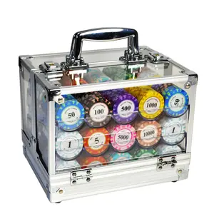Offre Spéciale 600/1000 pcs/set <span class=keywords><strong>Casino</strong></span> Baccarat D'argile <span class=keywords><strong>Monte</strong></span>-<span class=keywords><strong>carlo</strong></span> Design Texas Hold'em Personnalisé Avec Boîte acrylique <span class=keywords><strong>Poker</strong></span> Jeux de Puces Fournisseur - Product Image 1
