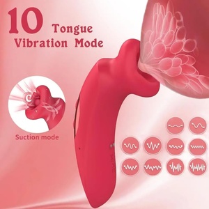 Vibratore succhiante con lingua per stimolazione orale, massaggiatore del punto G, dildo, vibratore succhiante e leccante per clitoride, giocattoli sessuali - Product Image 2