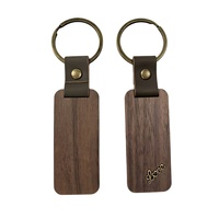 Porte-clés en bois de noyer noir gravé sur mesure avec sangle en cuir, porte-clés en métal personnalisé avec inscription « Bonne chance », lettre d'amour, souvenir, cadeau