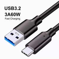 Cable de Datos USB 3.2 SuperSpeed Tipo C, 10Gbps 3A, Carga Rápida, Recubrimiento Trenzado, 1m 2m, para Laptops, Tablets y Dispositivos de Almacenamiento