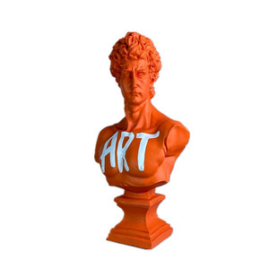SHUNXU Custom Moden art decorazione per la casa ornamento maschile scultura arancione colore brillante <span class=keywords><strong>David</strong></span> busto <span class=keywords><strong>statua</strong></span> - Product Image 3