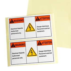 Miễn Phí Thiết Kế Ngoài Trời Sử Dụng Cảnh Báo Nhãn Sản Phẩm Điện Matte Bạc Sticker Tùy Chỉnh In Ấn Cảnh Báo Nhãn Sticker - Product Image 2