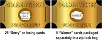 Cartes à gratter Golden Ticket Cartes à gratter personnalisées Carte-cadeau à gratter Cadeau surprise Tickets de révélation