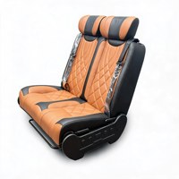 Siège de voiture double pliable à 180 degrés de luxe avec fonction d'inclinaison avant, banquette en cuir pour Mercedes Sprinter Maxus T5 Van