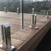 Balustrade en verre inoxydable sans cadre de luxe, balustrade en acier inoxydable de 12 mm