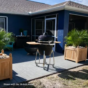 Individuelle Bbq Outdoor-Kochen Holzkohle-Grill mit Warenkorb und Seitenregale großer Kamado 15-Zoll-Grill Barbecue