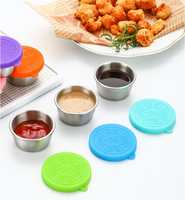 Contenants à sauce pour salade de 1,6 oz avec couvercles en silicone