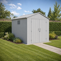 Abri de jardin préfabriqué moderne en métal avec ventilation à persiennes pour jardin