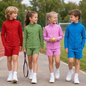 Veste de sport pour filles à col montant zippé, manches longues, en nylon et élasthanne, vente en gros, couleur et taille personnalisables - Product Image 2