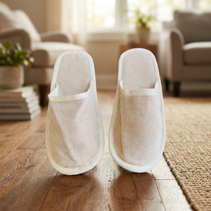 Chaussons d'hôtel écologiques 2026 respirants imprimés antidérapants avec empeigne non-tissée et semelle extérieure en caoutchouc pour usage en spa, complexe hôtelier et hôtellerie - Product Image 6