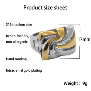 European American Style <b>Titanium</b> Steel Rotating Hollow <b>Ring</b> Geometric Retro Punk Two Tone Unisex Jewelry Gift 290115 - Product Image 2