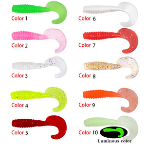 Kingdom — appât souple artificiel en gel de silice pour la pêche, leurre pour attraper des poissons, queue bouclée, avec tête pince - Product Image 2