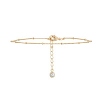 Cadena de Eslabones Tipo Clip, de Una o Varias Capas, de Acero Inoxidable, Chapada en Oro de 18K, con Cuentas Laterales de Acero Inoxidable y Oro Genuino