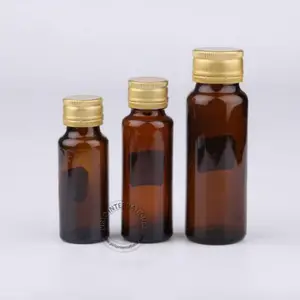 Wholesale 20ml 30ml 50m Empty Amber Fruit Enzyme Ferment 1oz Glass Bottle with Security Cap Customized Logo