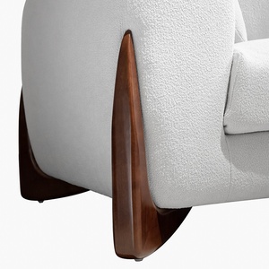 Canapé 2 places NOVA, <span class=keywords><strong>design</strong></span> blanc, tissu en velours d'agneau, canapé rembourré, ensemble de canapés, canapé d'angle en bois de noyer pour salon - Product Image 5