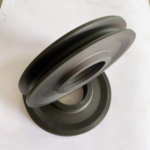 Nylon <b>Pulleys</b> Grooved <b>Wheels</b> Machined Parts For Lifting Equipment Black And White - Product Image 1