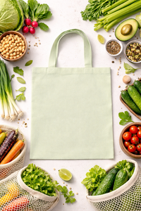 Bolsa de Compras Reutilizable de Algodón Ecológico al por Mayor con Logotipo Personalizado Impreso - Product Image 4