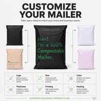 Sacs d'expédition compostables certifiés en gros, sacs postaux biodégradables personnalisés pour l'emballage de vêtements e-commerce