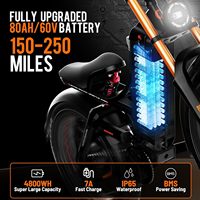 Batterie de vélo électrique Eahora Romeo Pro 60V 80Ah haute capacité avec chargeur pour vélo électrique de tourisme longue distance
