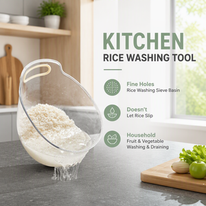 <span class=keywords><strong>Escurridor</strong></span> de Arroz de Plástico de Lujo para Cocina, con Orificios Finos, Antideslizante, para Lavar Frutas y Verduras, Escurrir Agua - Product Image 1