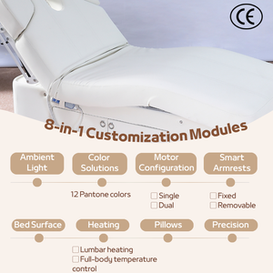 سرير رموش مخصص ، أثاث صالون تجميل معدني ، كرسي حاجب نقالة للحواجب - Product Image 6