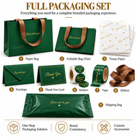 Sac en papier vert personnalisé avec poignée en ruban tissé, logo en feuille d'or, sac de luxe pour le commerce de détail, les mariages et l'emballage de cadeaux