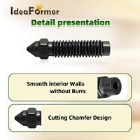 Nozel Printer 3D Baja Keras Tahan Panas Ideaformer 0.2/0.4/0.6/0.8/1.0mm 4.4g untuk Elegoo Centauri Carbon