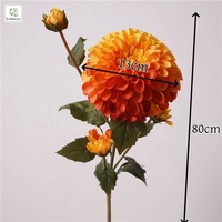 Nouvelle Arrivée Grande Fleur Artificielle en Soie Dahlia Corail Orange Dégradé Couleur Automne Décoration Centre de Table Maison Ins